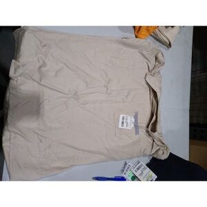 eleventy-Round Neck T-Shirt with Size Pocket-Beige-LG,One